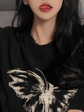 Vintage Butterfly Short Sleeve Graphic Oversized Tee